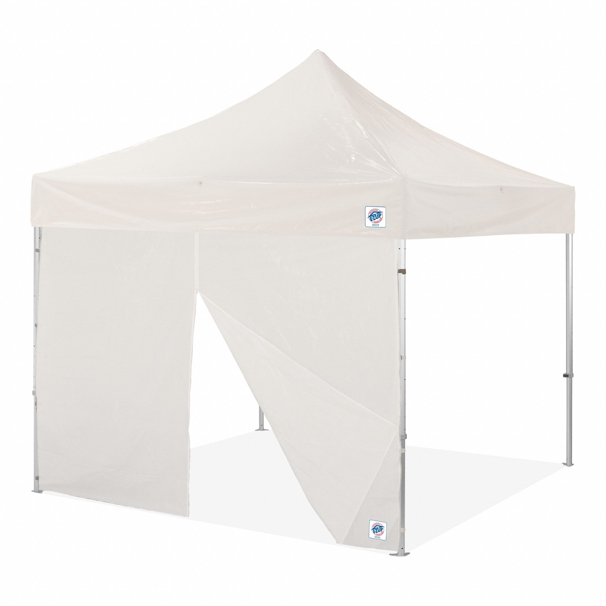 Sidewall: White, Cover Bag/Truss Clips, Vinyl, 120 in Overall Wd, 120 in Overall Ht