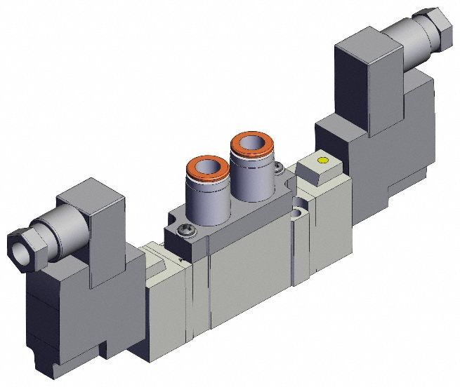 Solenoid Valve: SY7000 Series, Double Solenoid, Five-Way / Two-Position, 5 Ports, 24V DC, 8 mm BSPT