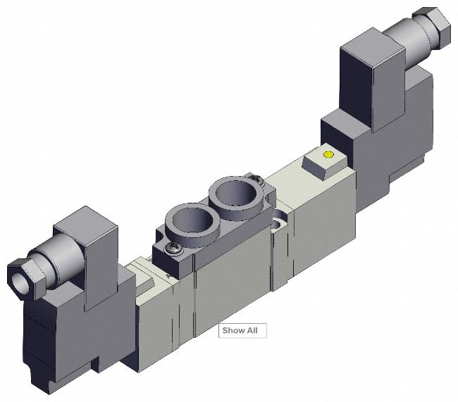 Solenoid Valve: SY7000 Series, Double Solenoid, Five-Way / Three-Position, 5 Ports, 24V DC, Closed