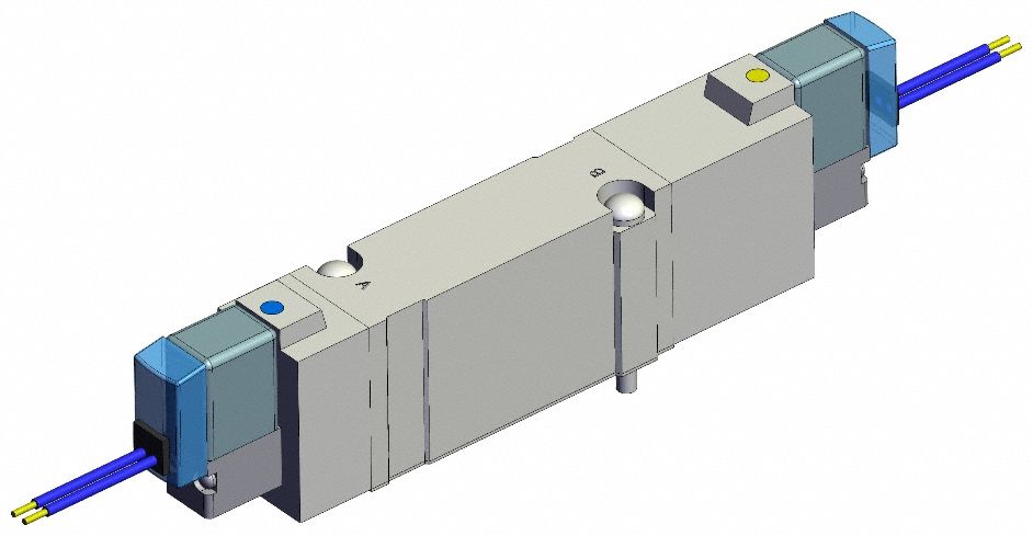 Solenoid Valve: SY7000 Series, Double Solenoid, Five-Way / Three-Position, 5 Ports, 24V DC, Closed