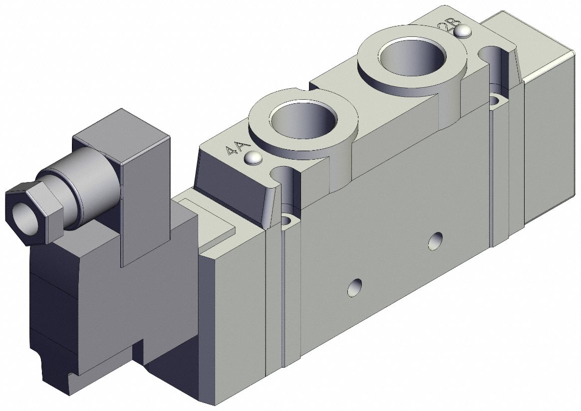 Solenoid Valve: SY9000 Series, Single Solenoid, Five-Way / Two-Position, 5 Ports, 24V DC, 1/4 in NPT