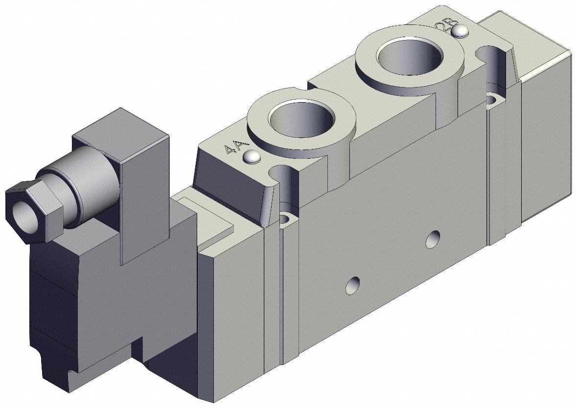 Solenoid Valve: SY9000 Series, Single Solenoid, Five-Way / Two-Position, 5 Ports, 24V DC, 1/4 in