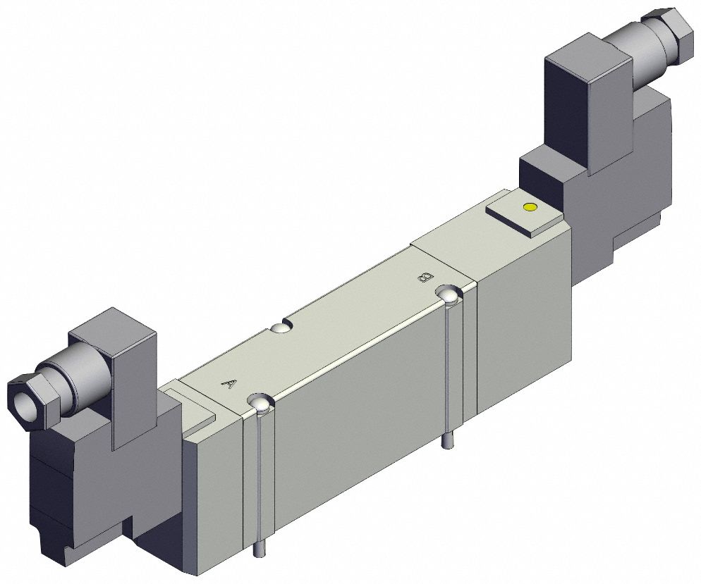 Solenoid Valve: SY9000 Series, Double Solenoid, Five-Way / Three-Position, 5 Ports, 24V DC, Closed