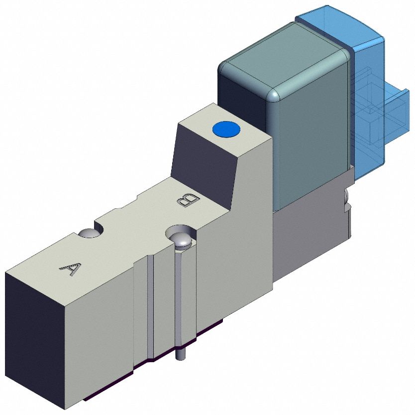 Solenoid Valve: Five-Way / Two-Position, SYJ3000, Single Solenoid, 24V DC, 4.11 scfm Flow Rate - Max