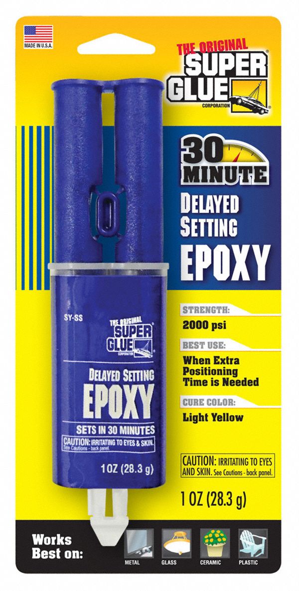 SUPER GLUE, Delayed Setting Epoxy, 29.5 mL, Epoxy Adhesive - 1FBG8|SY ...