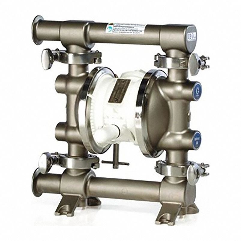 Food Grade AODD Pump: Air, Oils, Stainless Steel, Single Port, 16 gpm Max. Flow Rate, Ball