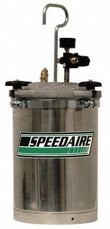 PAINT TANK, STAINLESS STEEL, 2.5 GALLON CAPACITY, 1 REGULATORS, 50 PSI MAXIMUM OPERATING PRESSURE