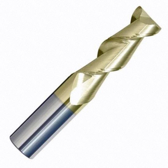 Square End Mill: Carbide, NF1 Coated, 2 Flute, 1" Mill Dia, 1-1/2" LOC, 5" OAL