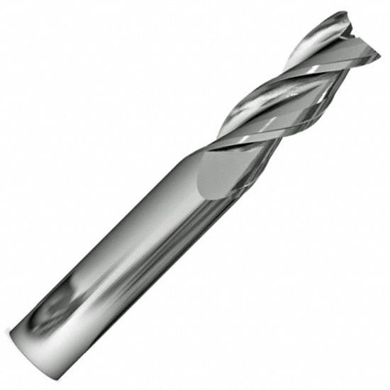 Square End Mill: Carbide, 3 Flute, 1" Mill Dia, 1-1/2" LOC, 5" OAL