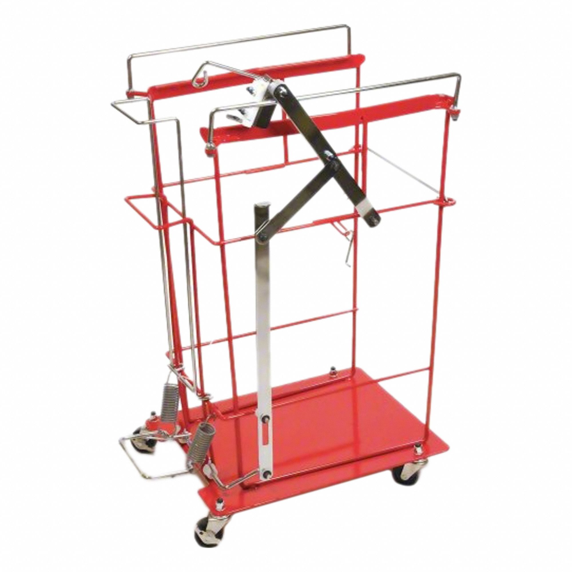 Foot Pedal Cart Metal 31 in H Red