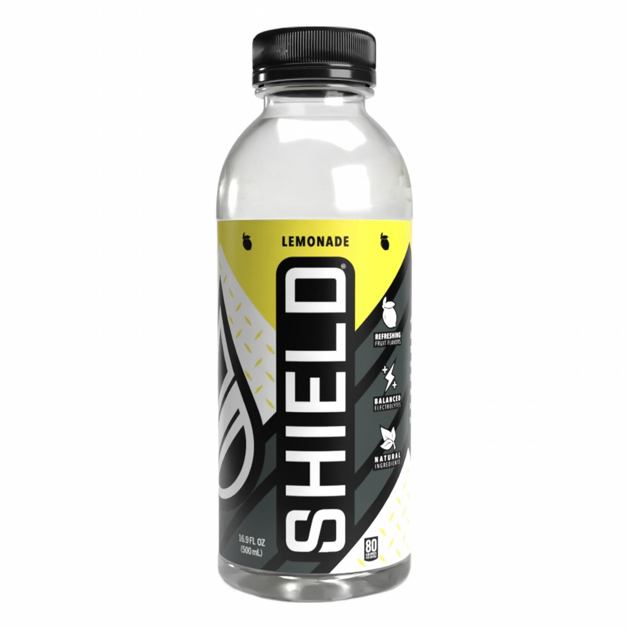 Sports Drink: Lemonade, Single-Serve, 16.9 oz Container Size, Low-Sugar, Clear, 12 PK