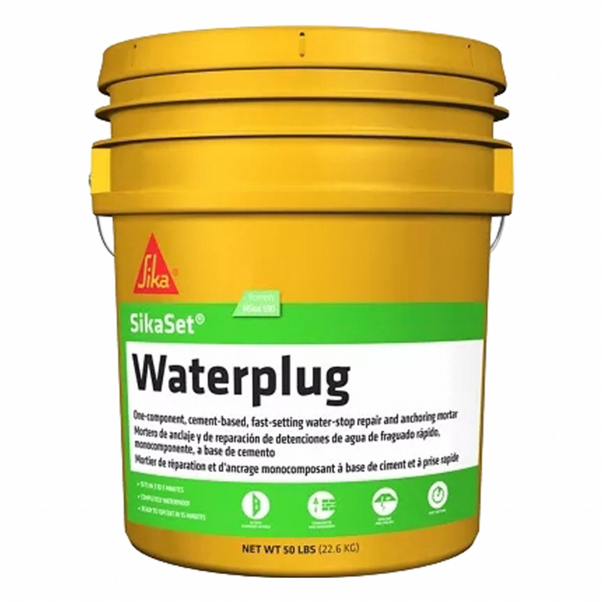 Repair Mortar: SikaSet, 5 gal Container Size, Pail, K, 24 hr Full Cure Time, Mortar