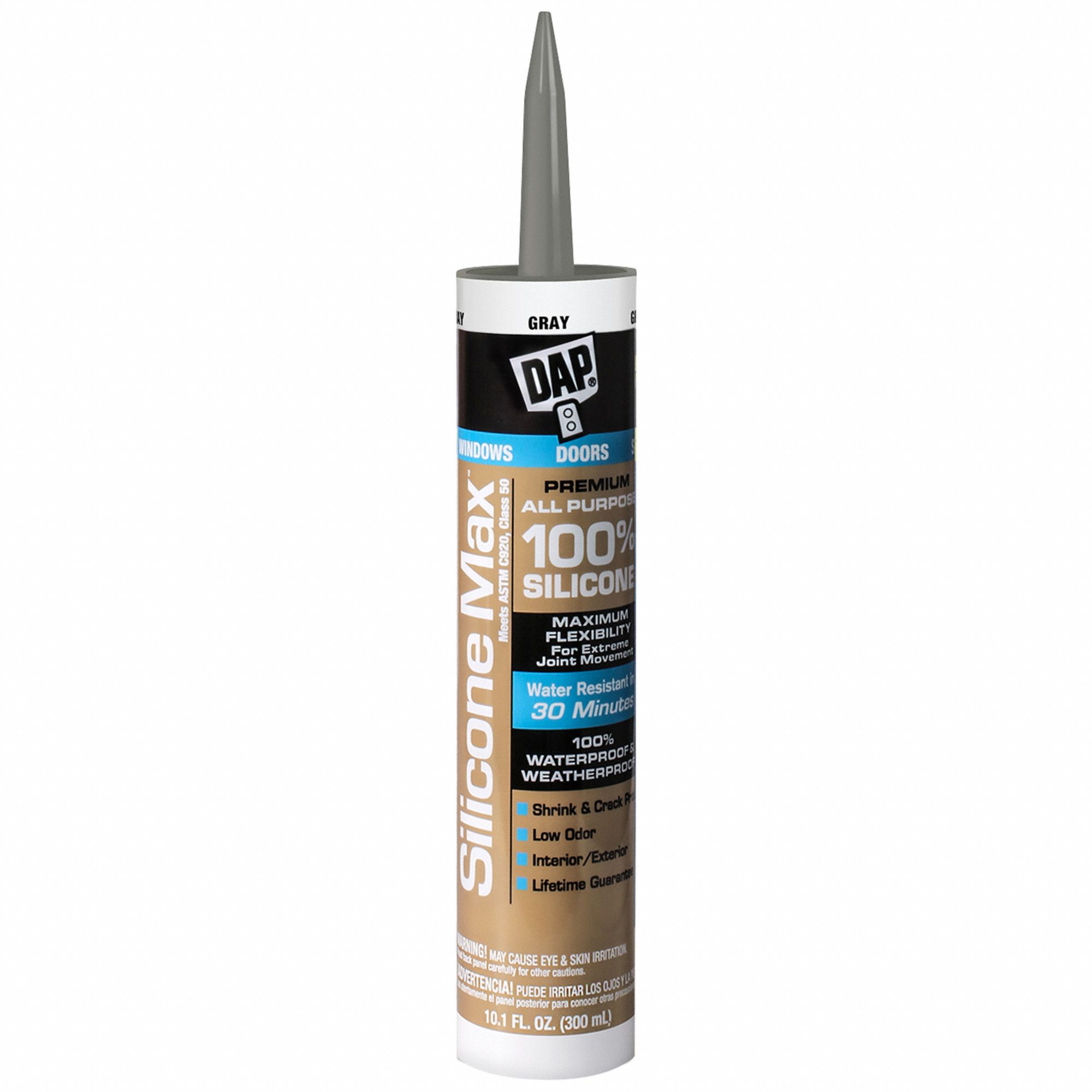 DAP, Silicone Max, Gray, Silicone Sealant 795CP57079808787 Grainger