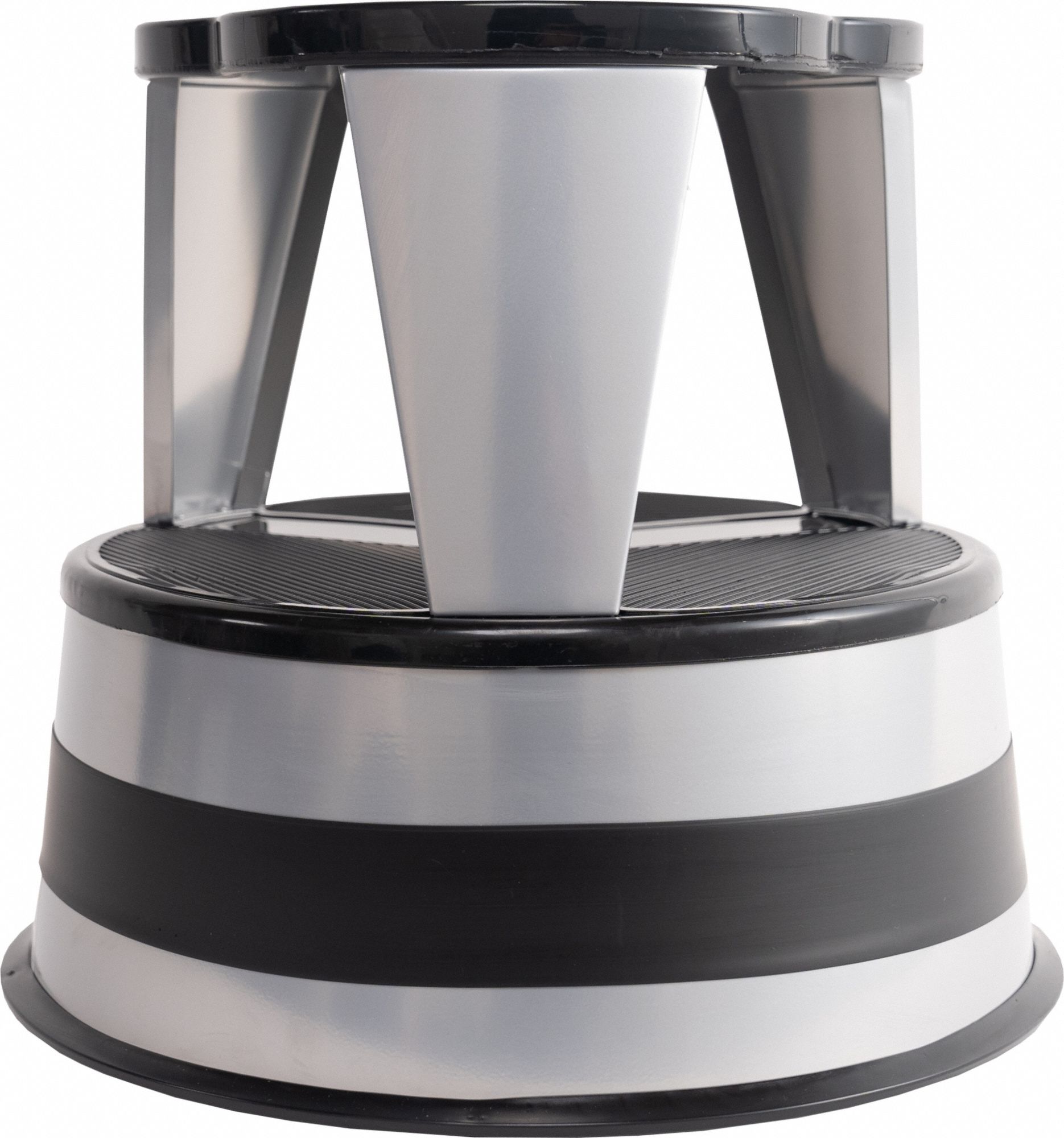 Step Stool: 14.5 in Overall Ht, 350 lb Load Cap, 2 Steps, Steel, 14.3 in Standing Ht