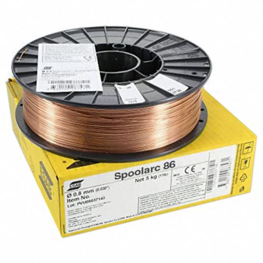 ESAB MIG Welding Wire: Mild Steel, ER70S-6 H4, 0.035 in, 44 lb, Fiber ...