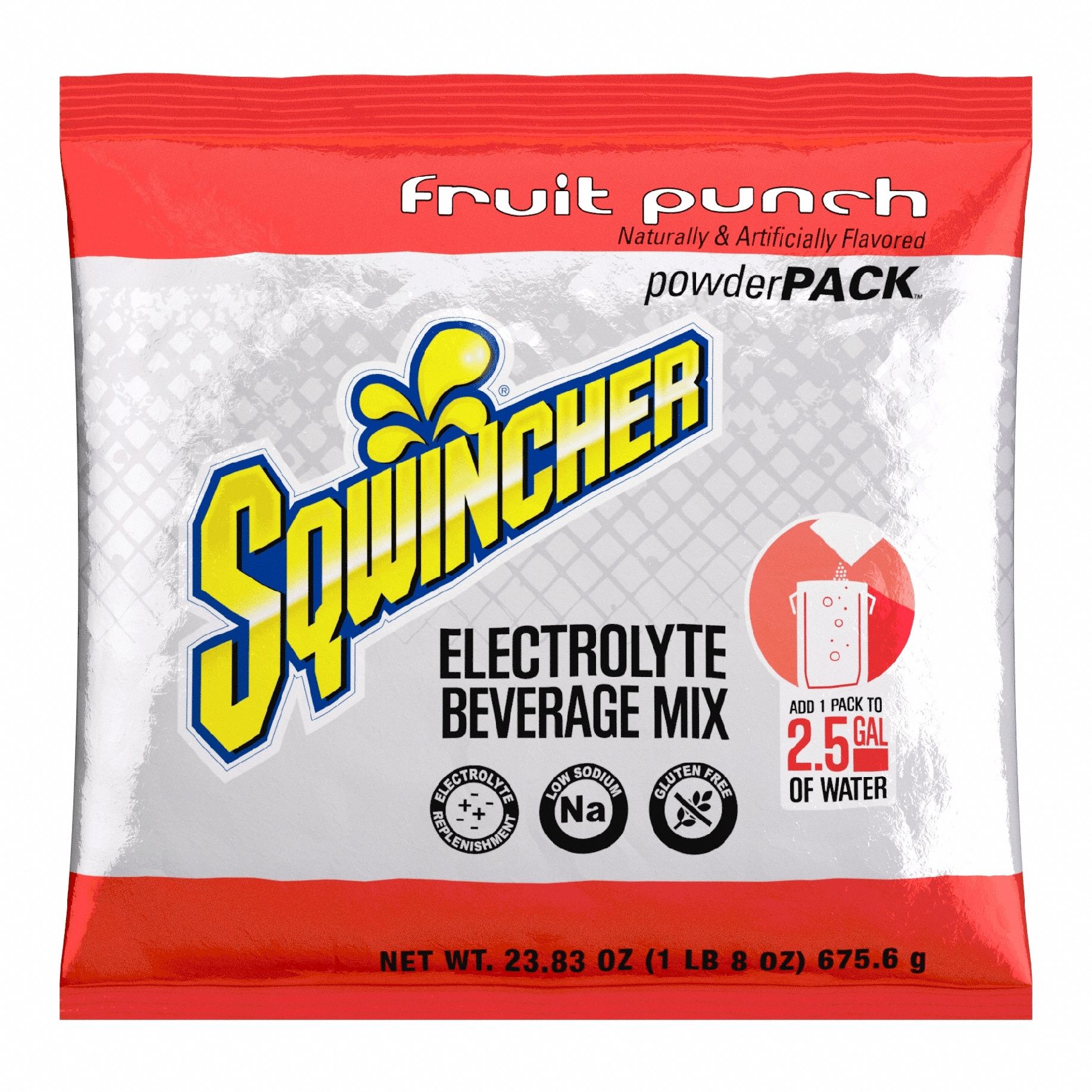 Sports Drink Mix: Fruit Punch, Bulk, 23.8 oz Concentrate Per Pack, 2.5 gal Yield per Pack