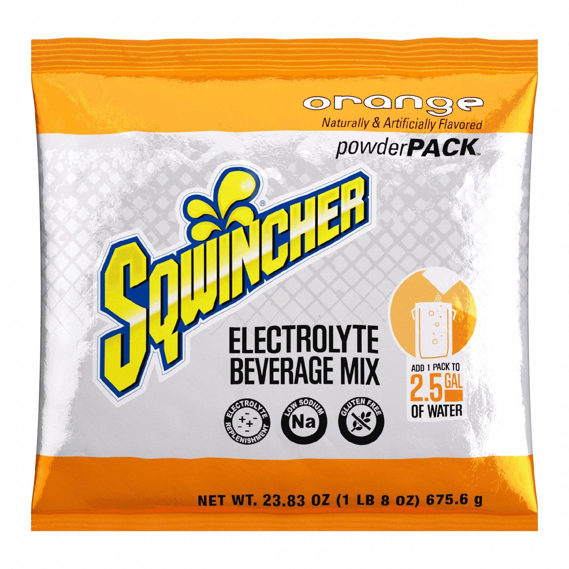 Sports Drink Mix: Orange, Bulk, 23.8 oz Concentrate Per Pack, 2.5 gal Yield per Pack