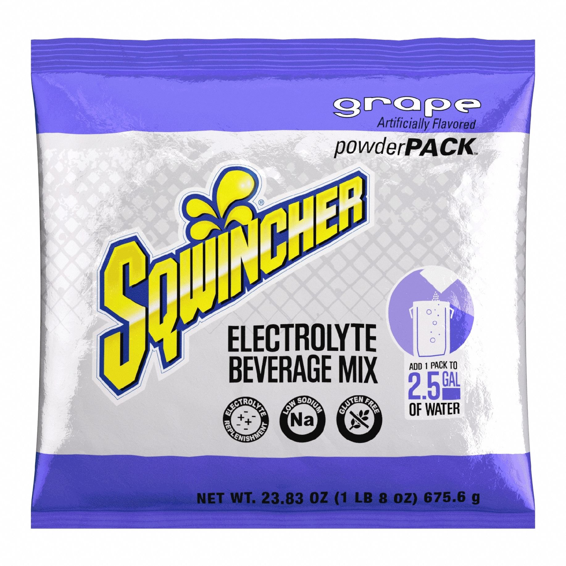 Sports Drink Mix: Grape, Bulk, 23.8 oz Concentrate Per Pack, 2.5 gal Yield per Pack