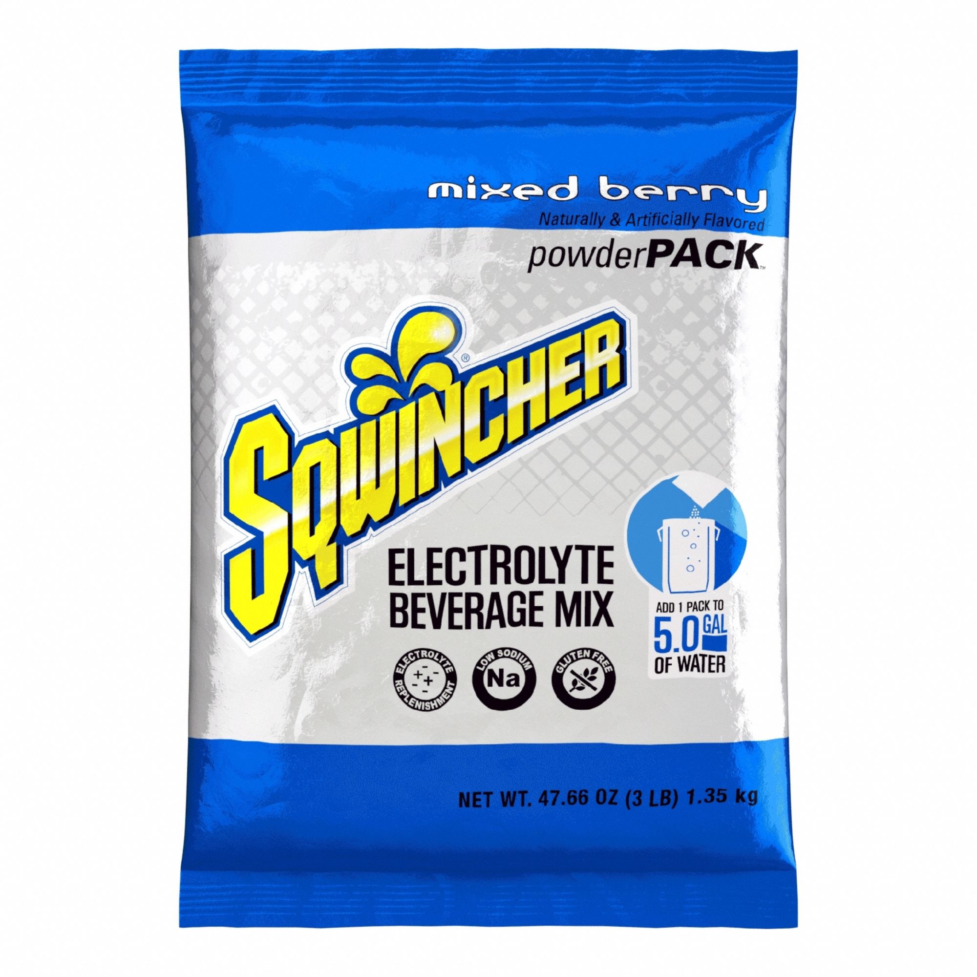 Sports Drink Mix: Mixed Berry, Bulk, 47.7 oz Concentrate Per Pack, 5 gal Yield per Pack