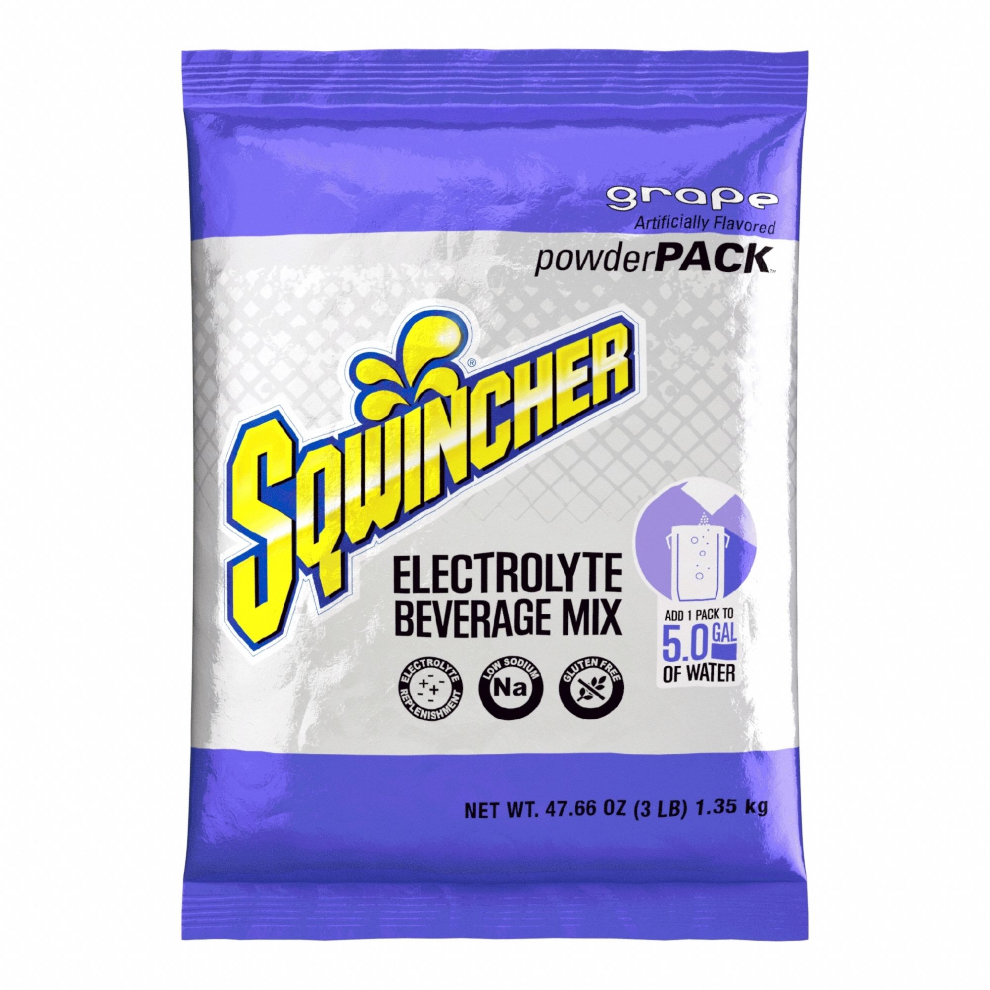 Sports Drink Mix: Grape, Bulk, 47.7 oz Concentrate Per Pack, 5 gal Yield per Pack