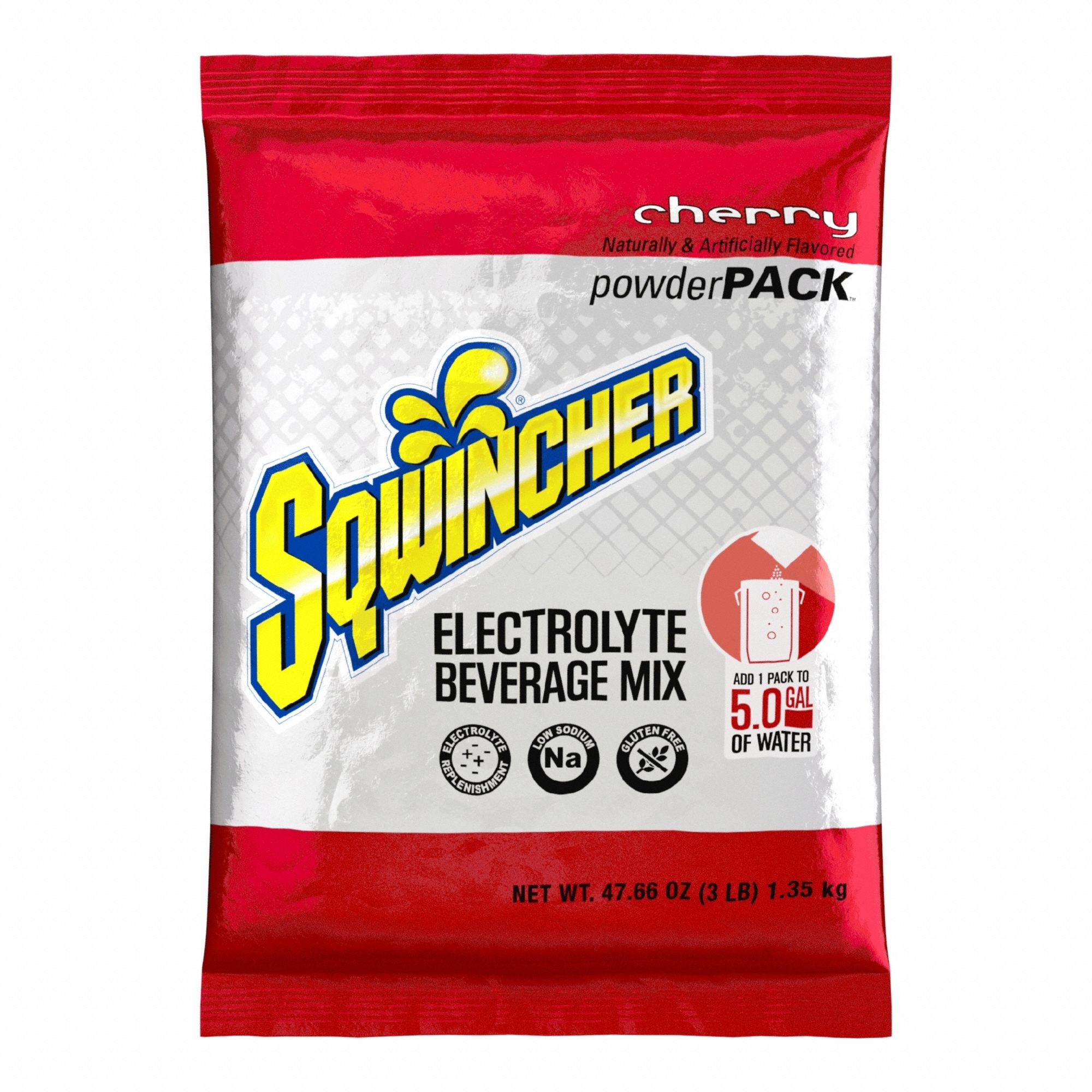 Sports Drink Mix: Cherry, Bulk, 47.7 oz Concentrate Per Pack, 5 gal Yield per Pack