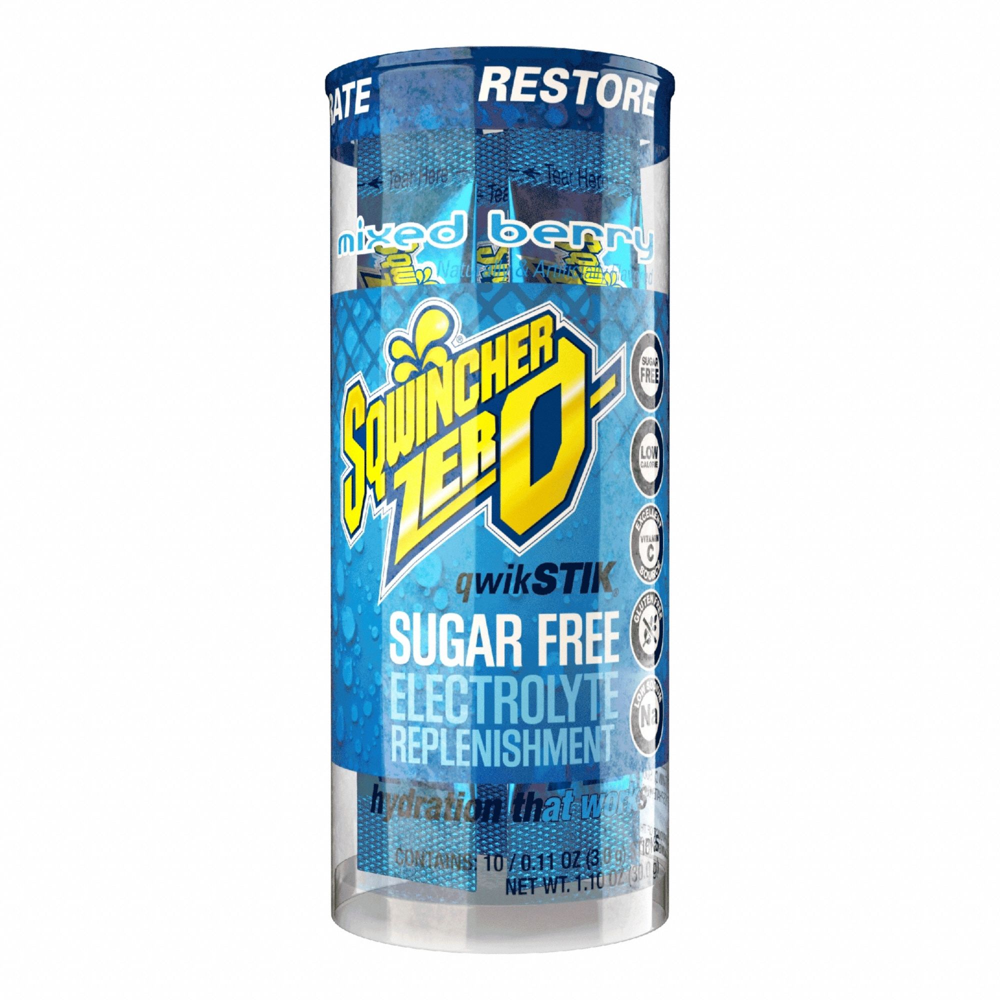 Sports Drink Mix: Mixed Berry, Single-Serve, 0.1 oz Concentrate Per Pack, 10 PK