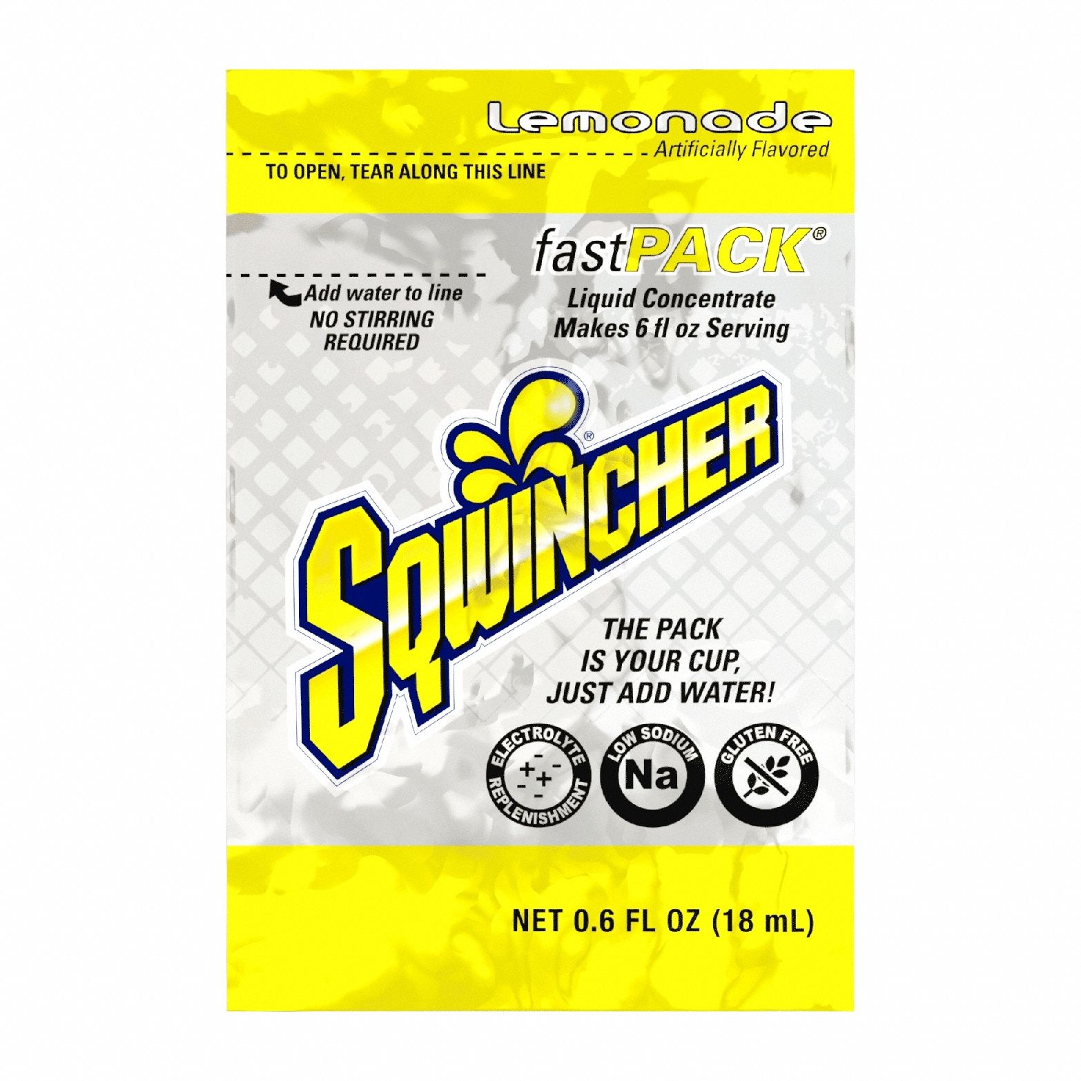 Sports Drink Mix: Lemonade, Single-Serve, 0.6 fl oz Concentrate Per Pack, 50 PK