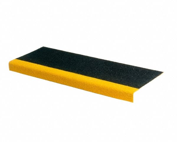 Stair Tread Cover: Full Coverage Grit, Fiberglass, Fastener-Installed, 11 in Dp, 144 in Wd