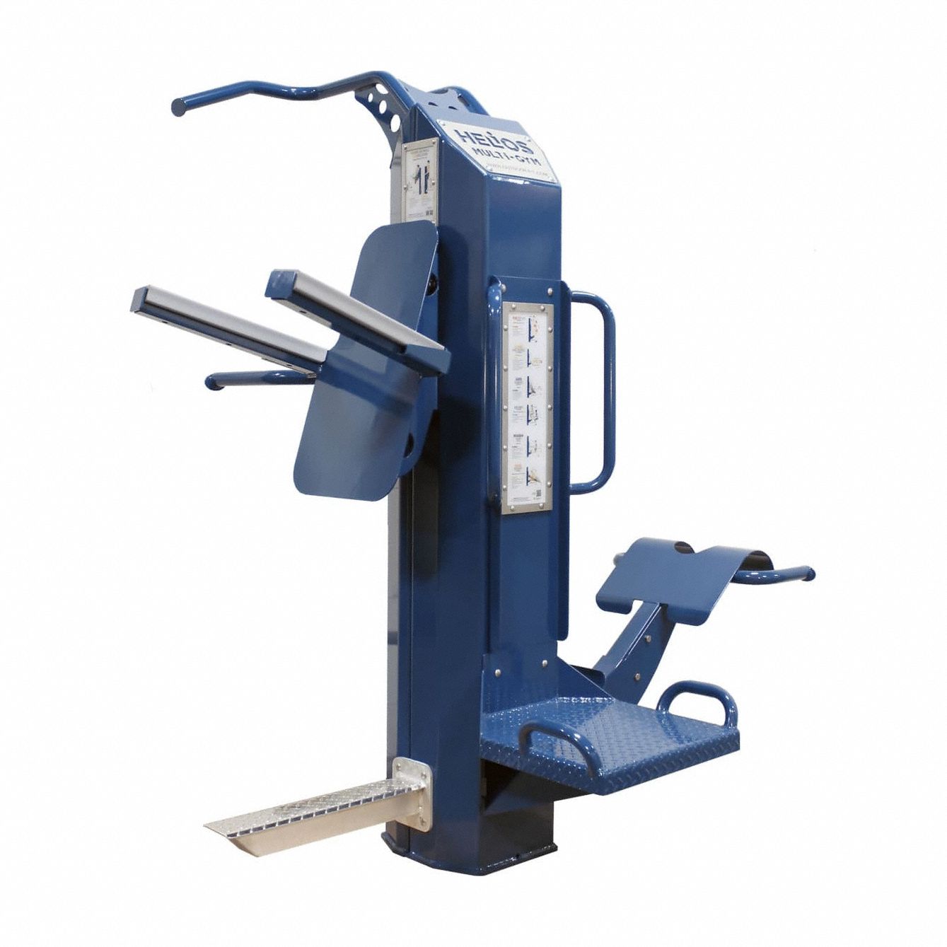 Workout Station Set: 85 in Overall Ht, 336 in Overall Lg, 288 in Overall Wd, Blue