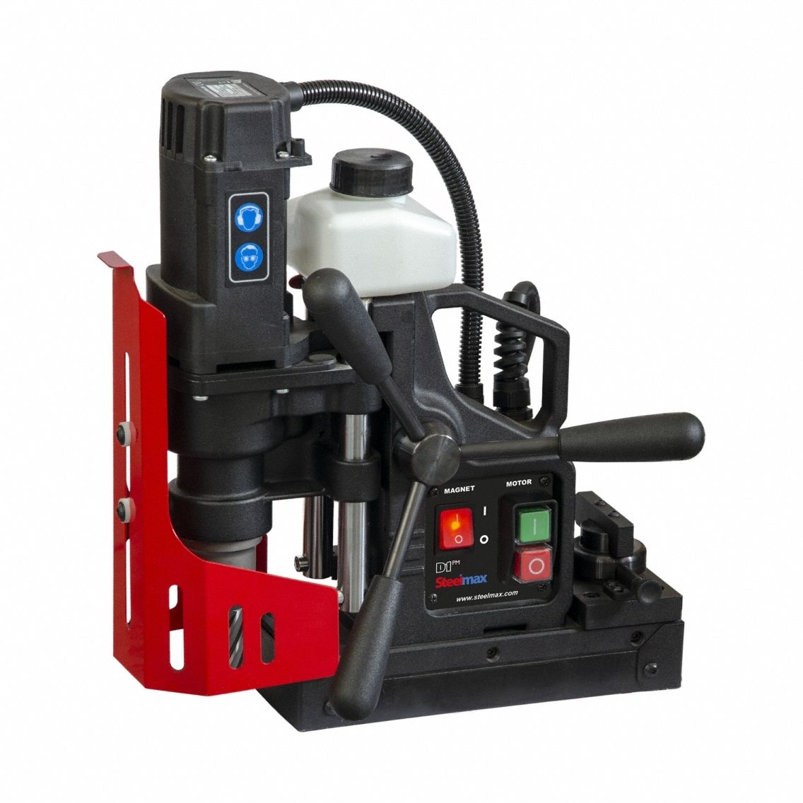 STEELMAX Drill Press: 350 RPM – 350 RPM, Permanent Magnet, 2 3/4 in Drill Travel, 115V AC (MPN SM-D1-PM). Key specifications — attr1253957: Permanent; attr1253912: STEELMAX.