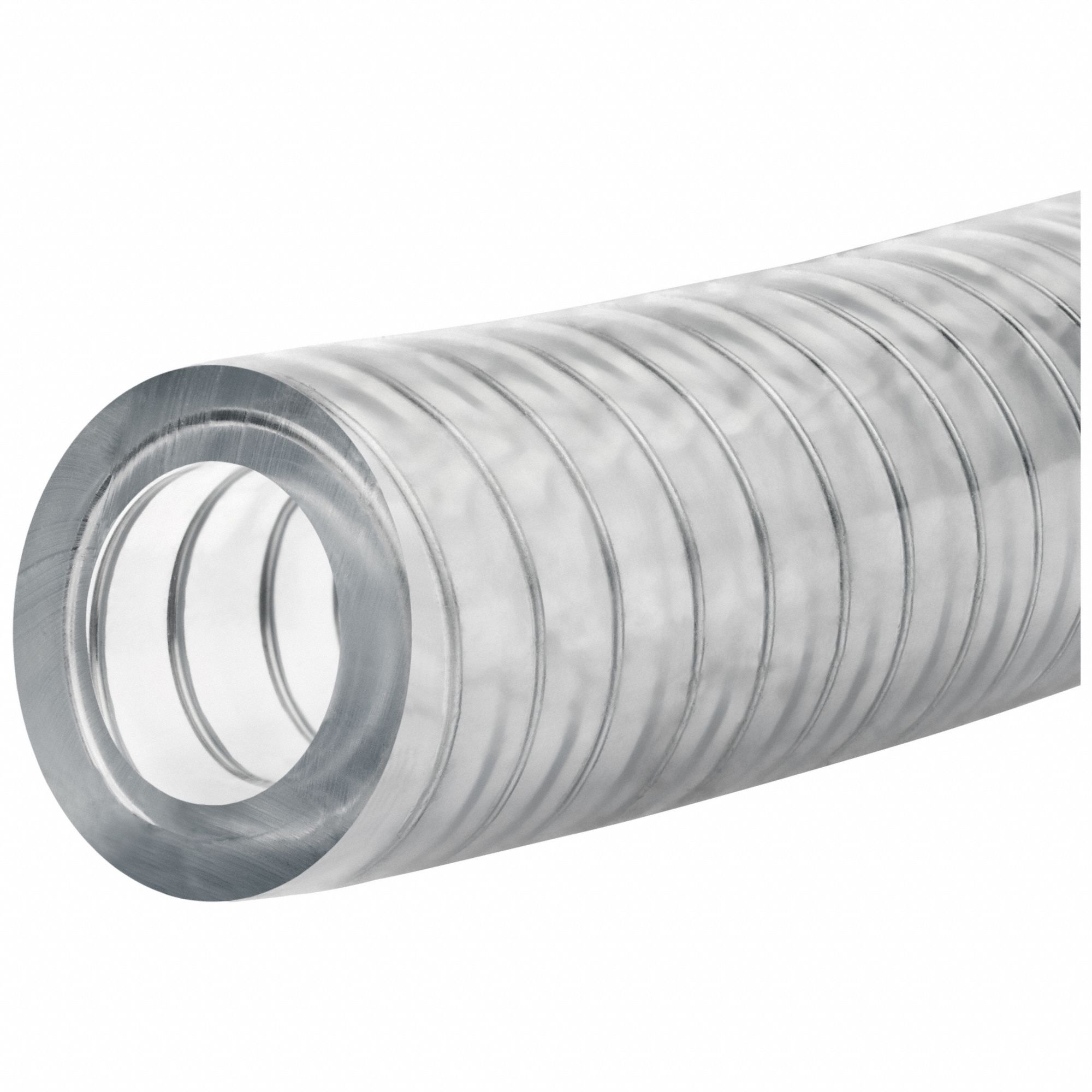 Tubing: PVC, 2 1/2 in Inside Dia, 3 in Outside Dia, 2 ft Lg, Clear, Spring  Steel Wire, Laboratory