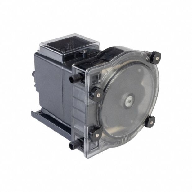 Peristaltic Chemical Metering Pump: 120V AC, 1/16 hp HP, 125 gpd Max. Flow Rate, Santoprene