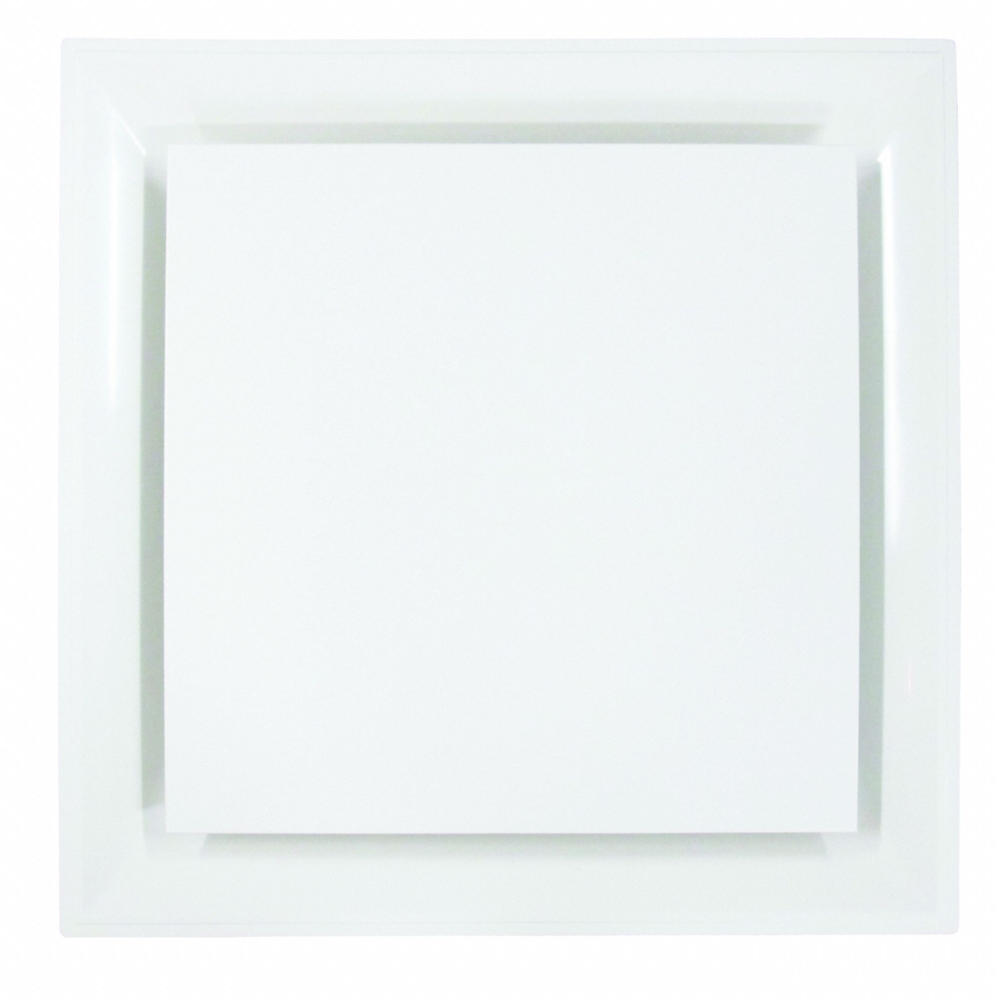 Ceiling Diffuser: Ceiling, 23 3/4 in H, 23 3/4 in W, Lay-In, 12 in Duct, Plastic, Square Plaque