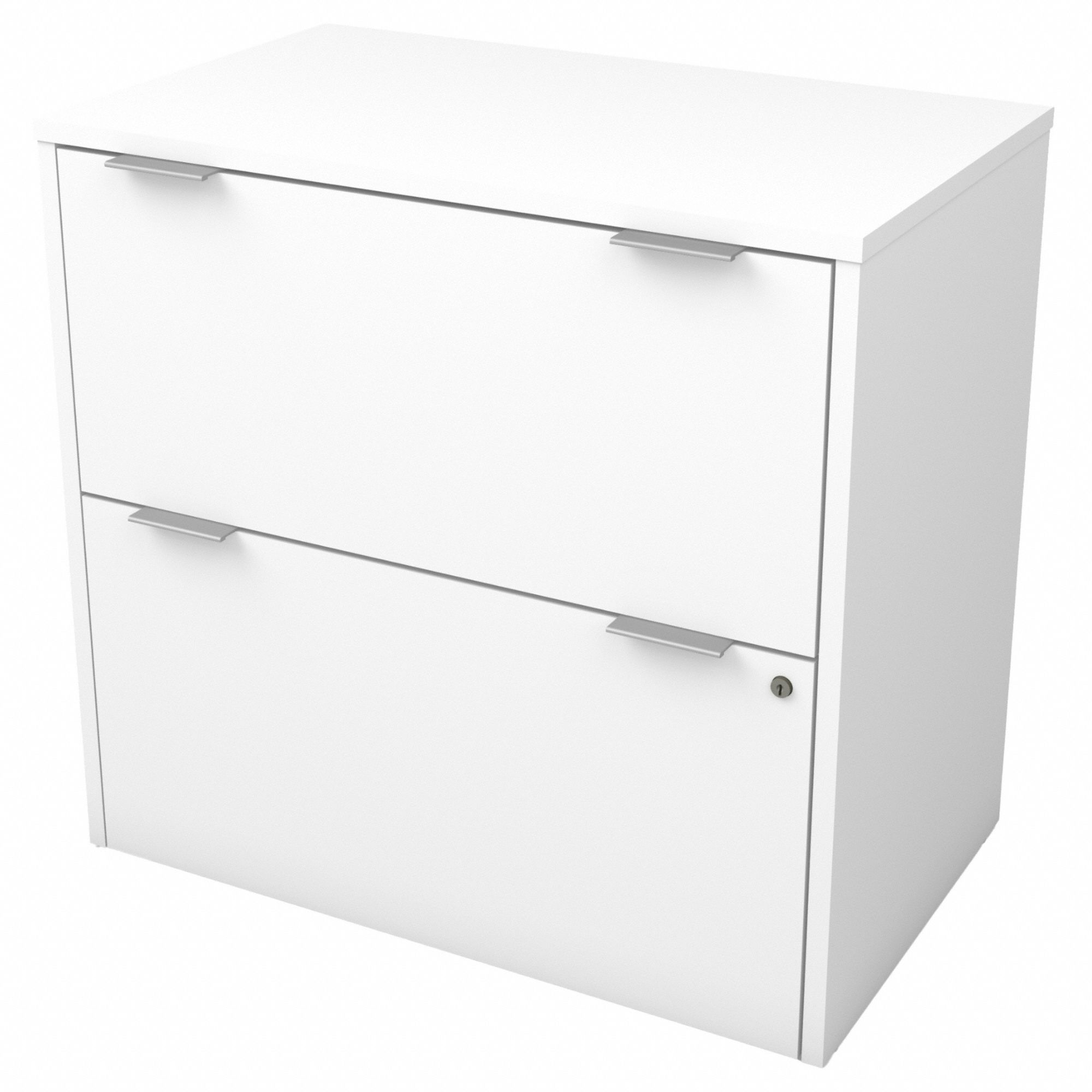 Lateral File Cabinet: White, 30 1/8 in Overall Wd, 18 1/4 in Overall Dp, ANSI/BIFMA