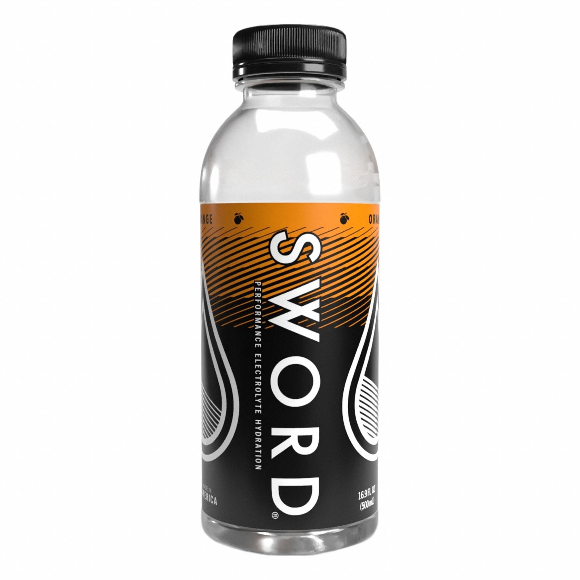 Sports Drink: Orange, Single-Serve, 16.9 oz Container Size, Low-Sugar, Clear, 12 PK