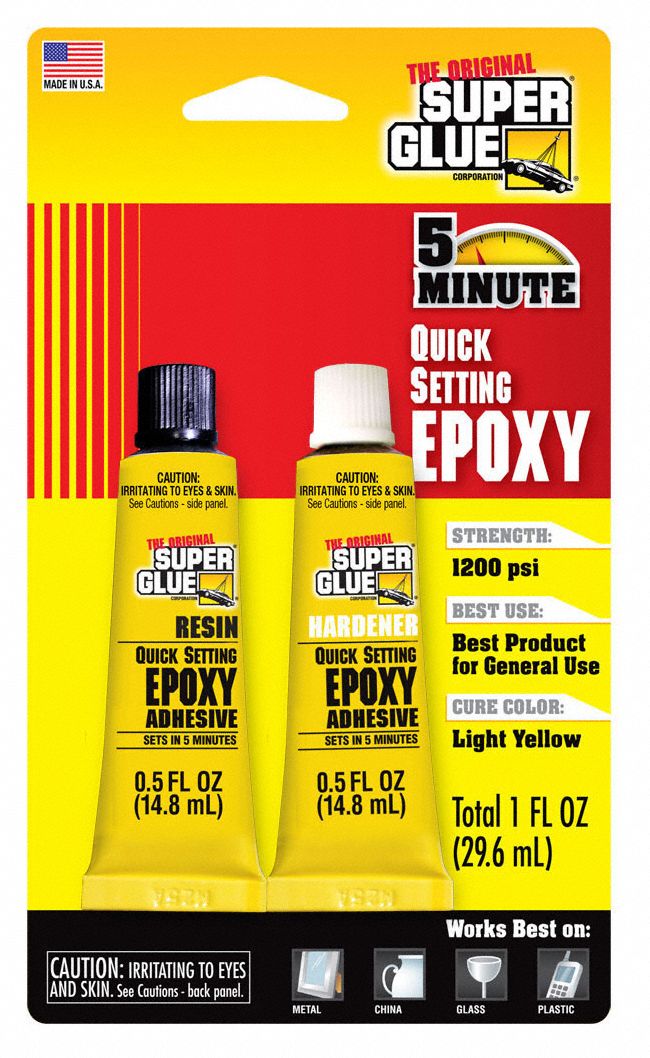 SUPER GLUE, Quick Setting Epoxy, Ambient Cured, Epoxy Adhesive 3EHR5