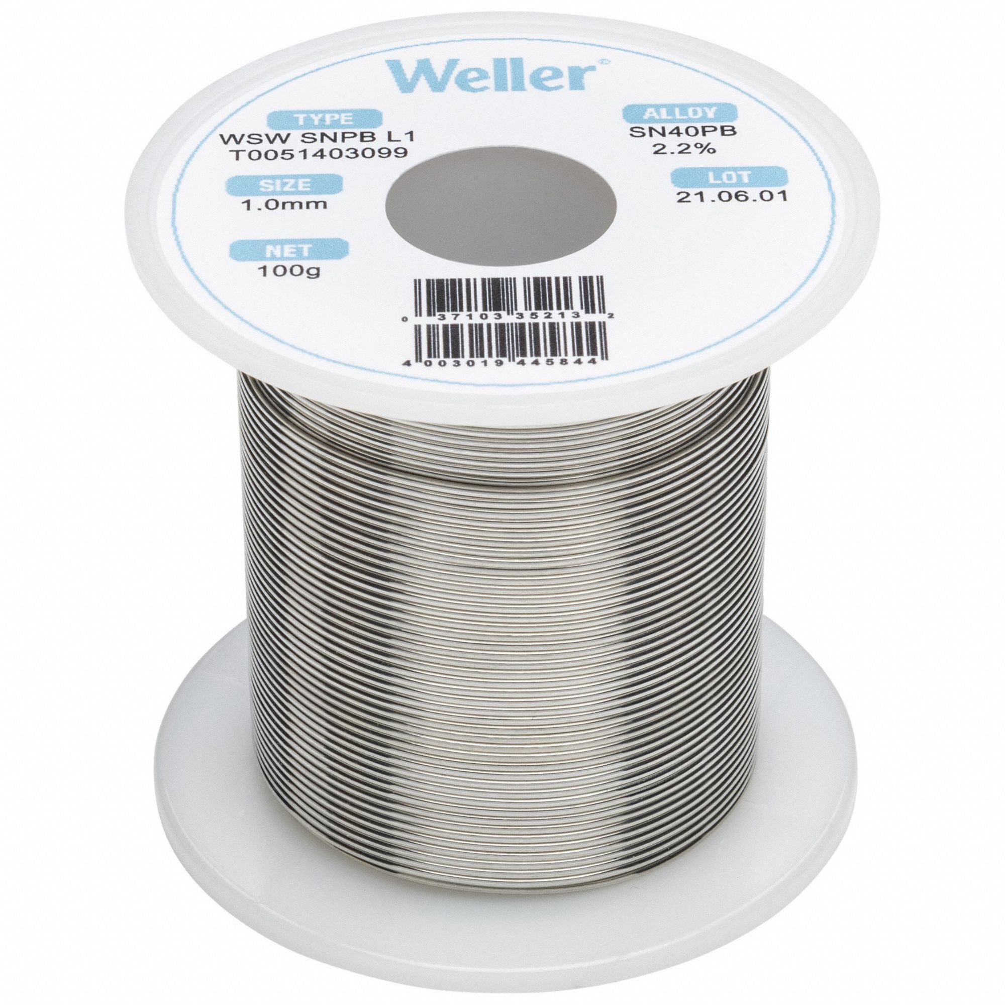 WELLER Solder Wire: 1 mm x 100 g, SnPb L1, 60% Tin, 40% Lead