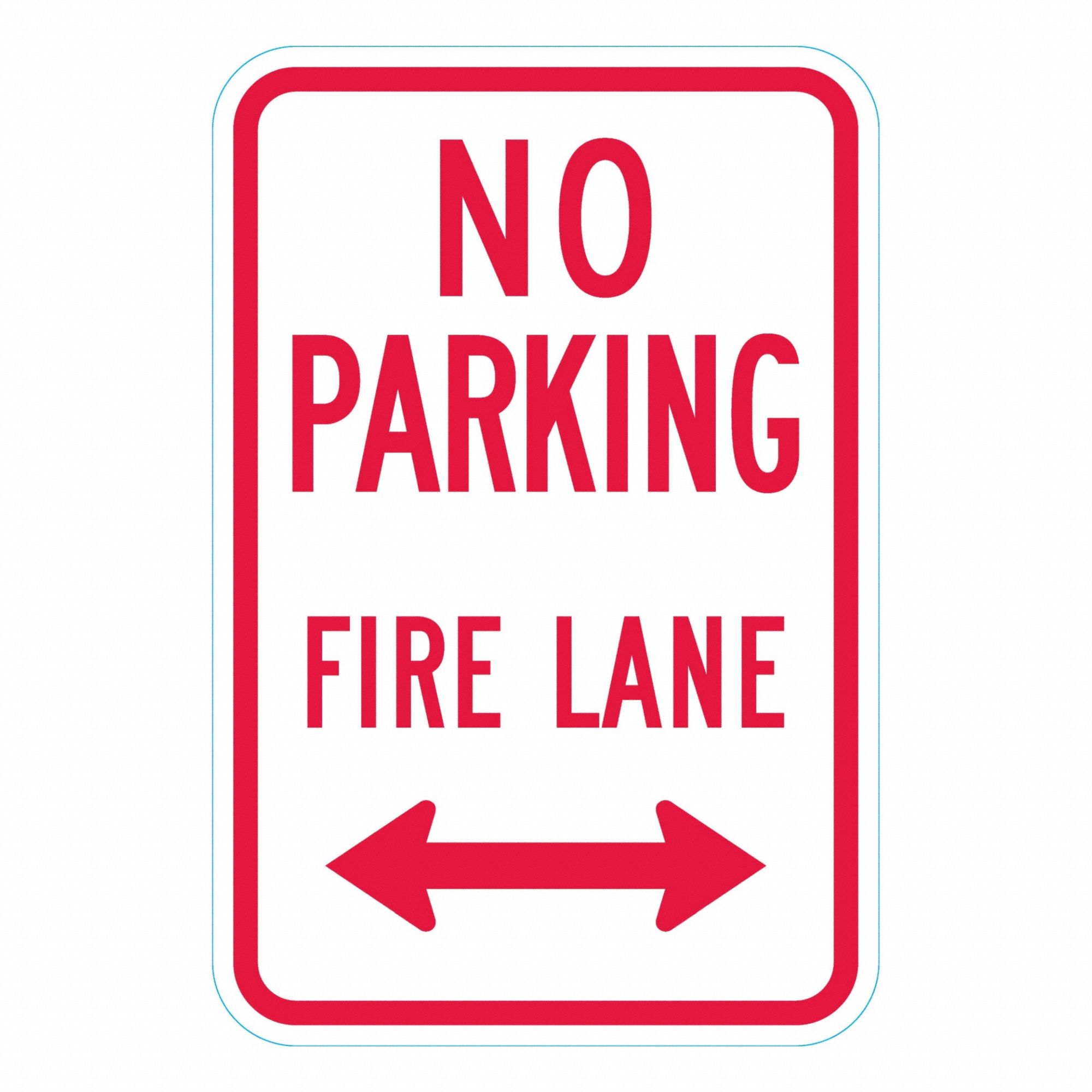 No Parking Sign: 18 in x 12 in Nominal Sign Size, Aluminum, 0.063 in, R7-22D MUTCD, Engineer