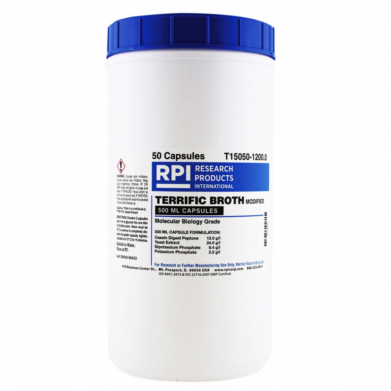 Terrific Broth, Modified: Lab, 1.2 kg, 7758-11-4/7778-77-0/8013-01-2/91079-40-2, Reagent, 50