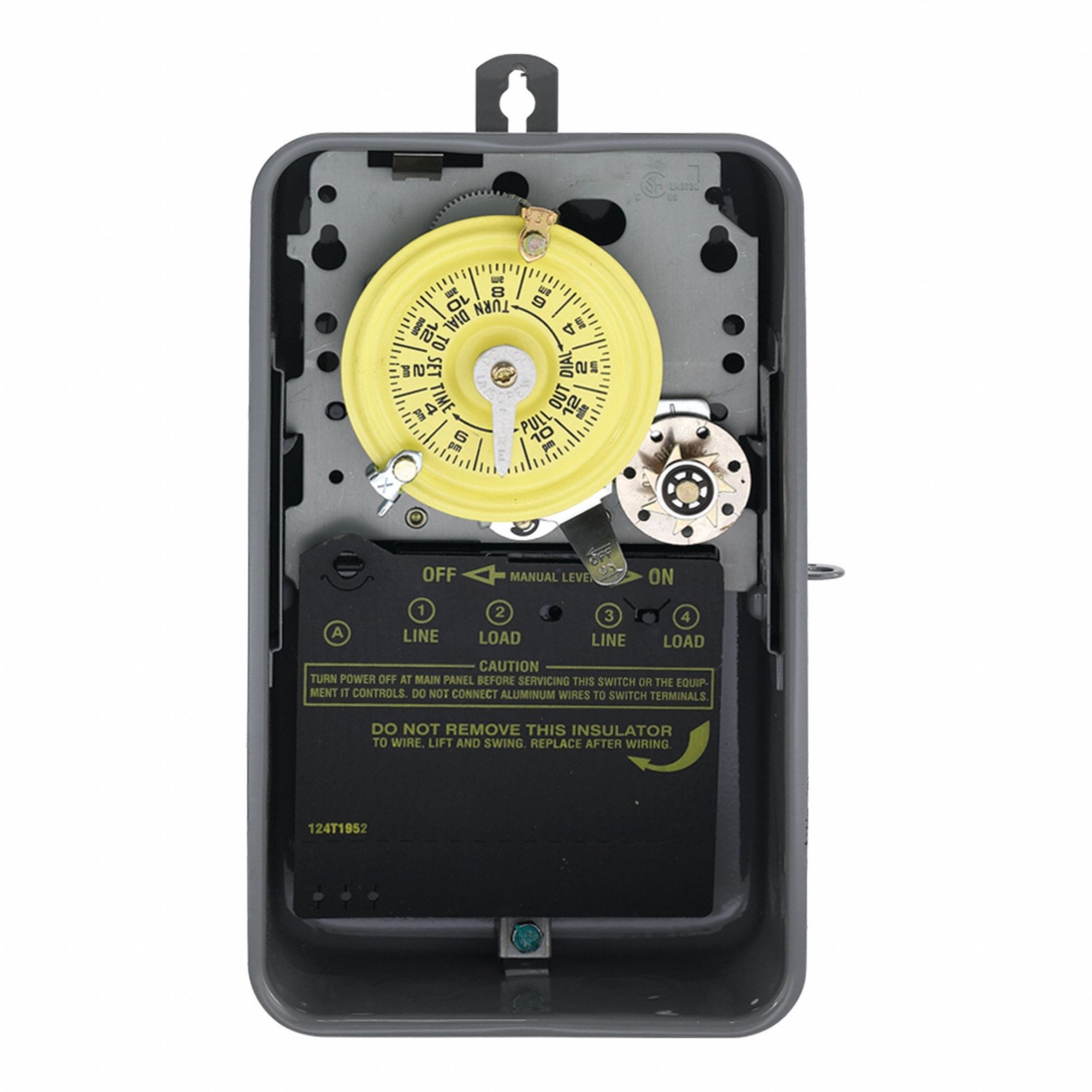 Electromechanical Timer: 24 hr, 208-277V AC, DPST, Mechanical
