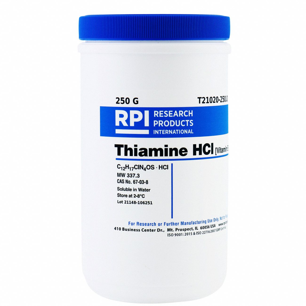 RPI, 250 g Container Size, Powder, Thiamine HCl (Vitamin B1) 31GE12