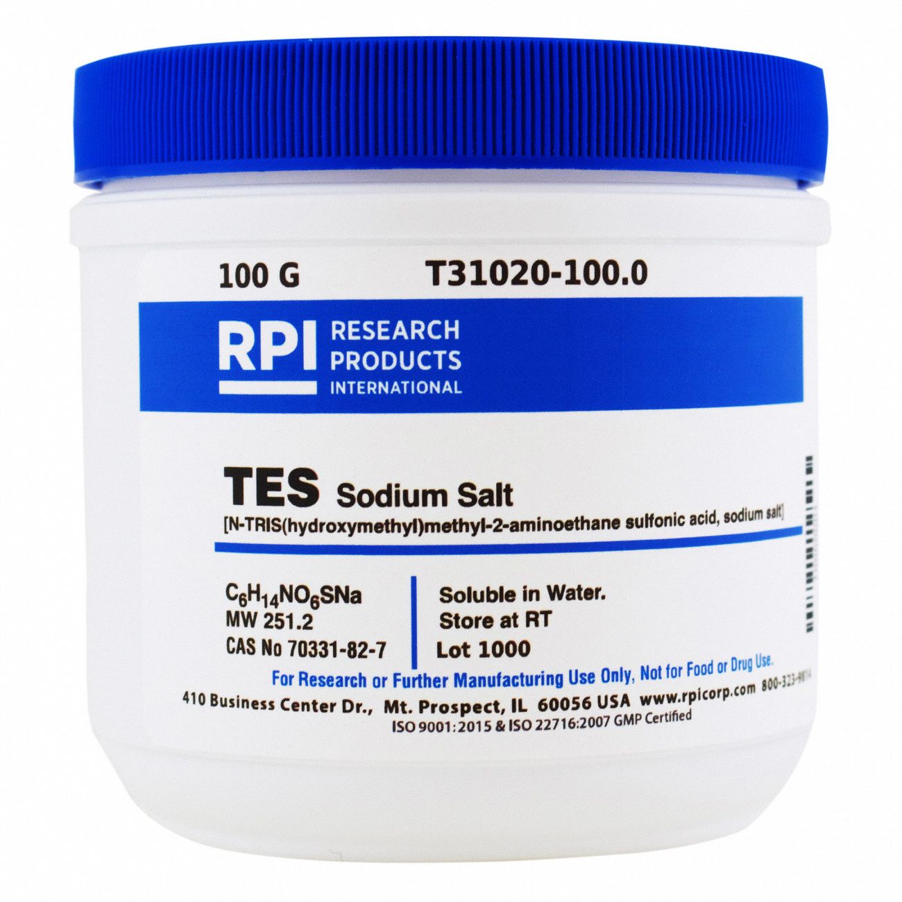 Rpi Tes Sodium Salt T31020 70311 82 7 25123 C6h14no6sna 100 G