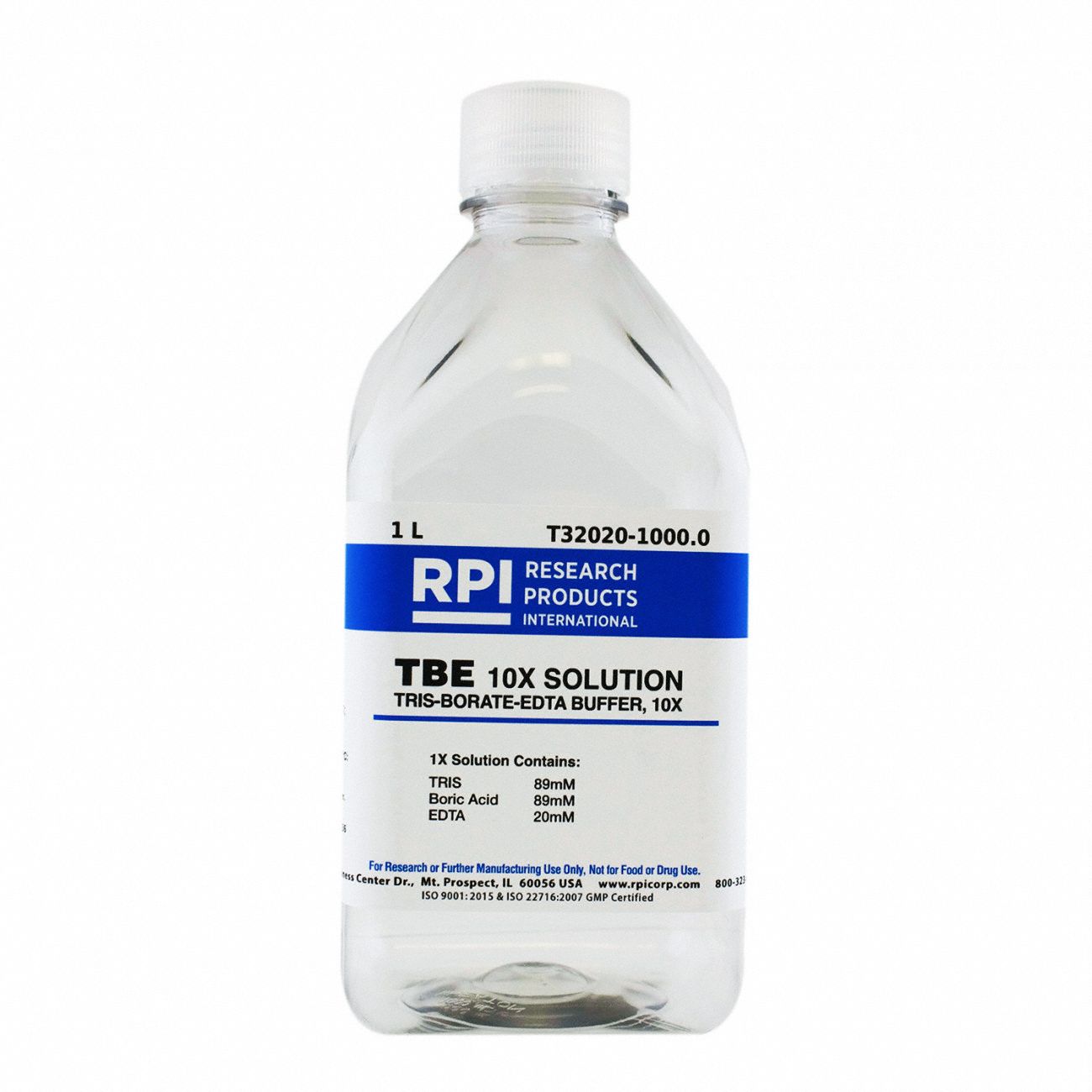 TRIS-Borate-EDTA - 10X Solution: Lab, 1 L, 10043-35-3/6381-92-6/7732-18-5/77-86-1, T32020, Liquid, 1