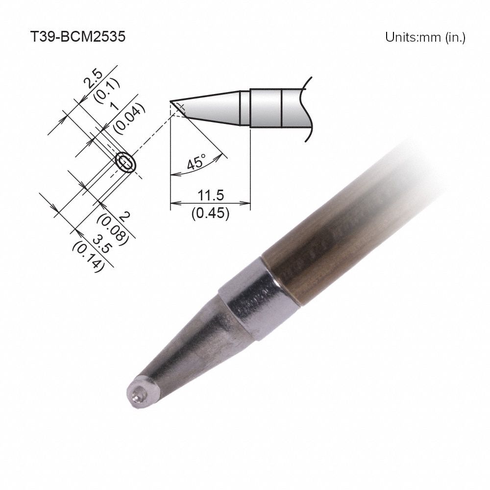 Indented Soldering Tip: