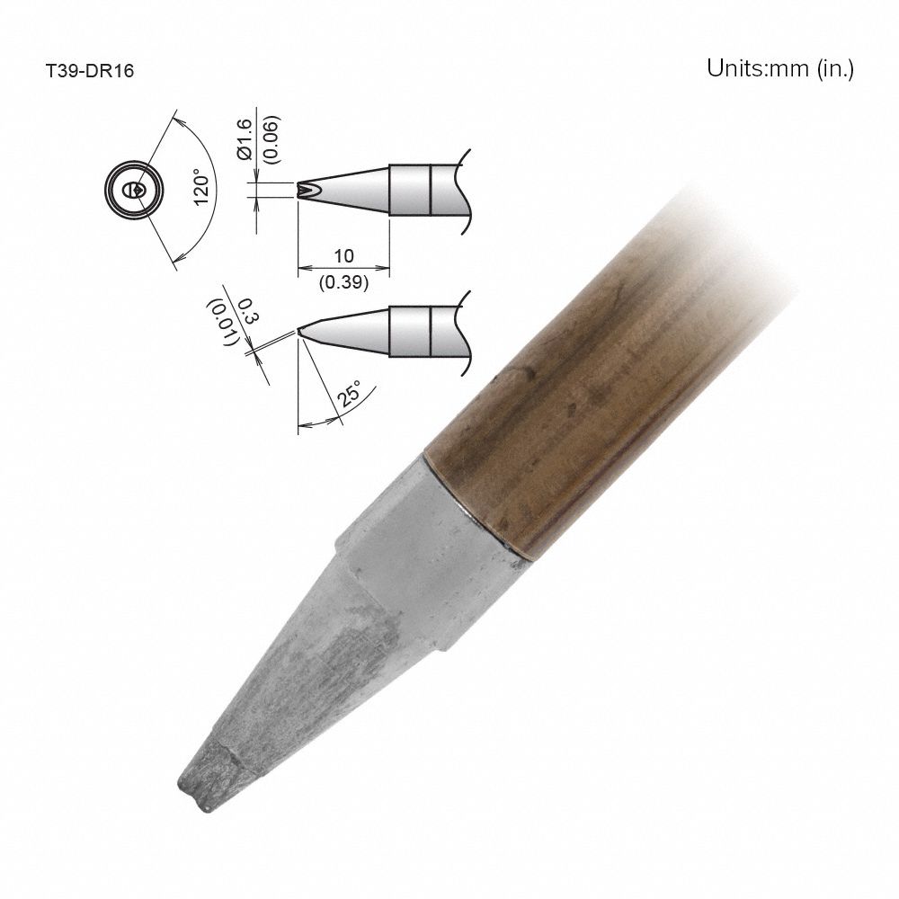 Soldering Tip, T.W. 1.6 mm, T.L. 10 mm
