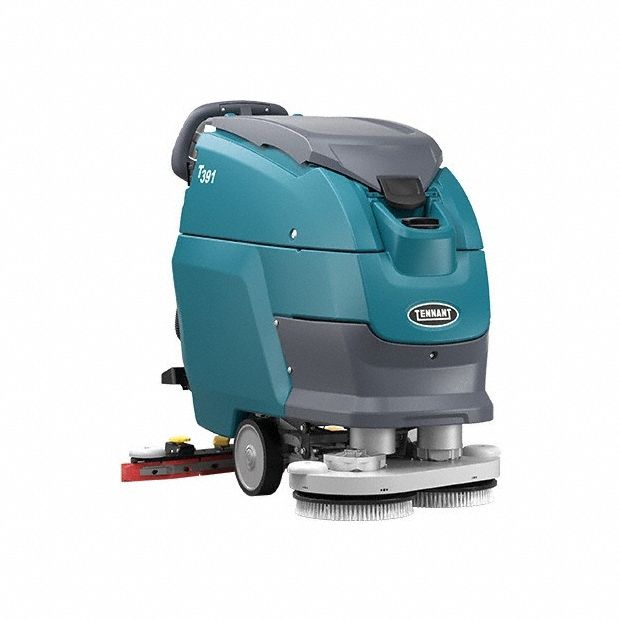 Floor Scrubber: Disk Deck, 28 in Cleaning Path Wd, 18.5 gal Solution Tank Capacity, T391