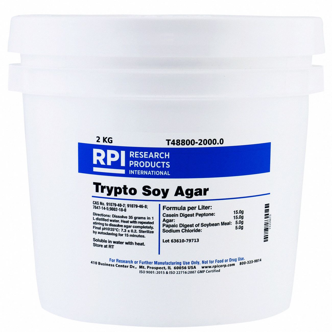 Trypto Soy Agar: Lab, 2 kg, 7647-14-5/9002-18-0/91079-40-2/91079-46-8, Reagent, Powder, 1