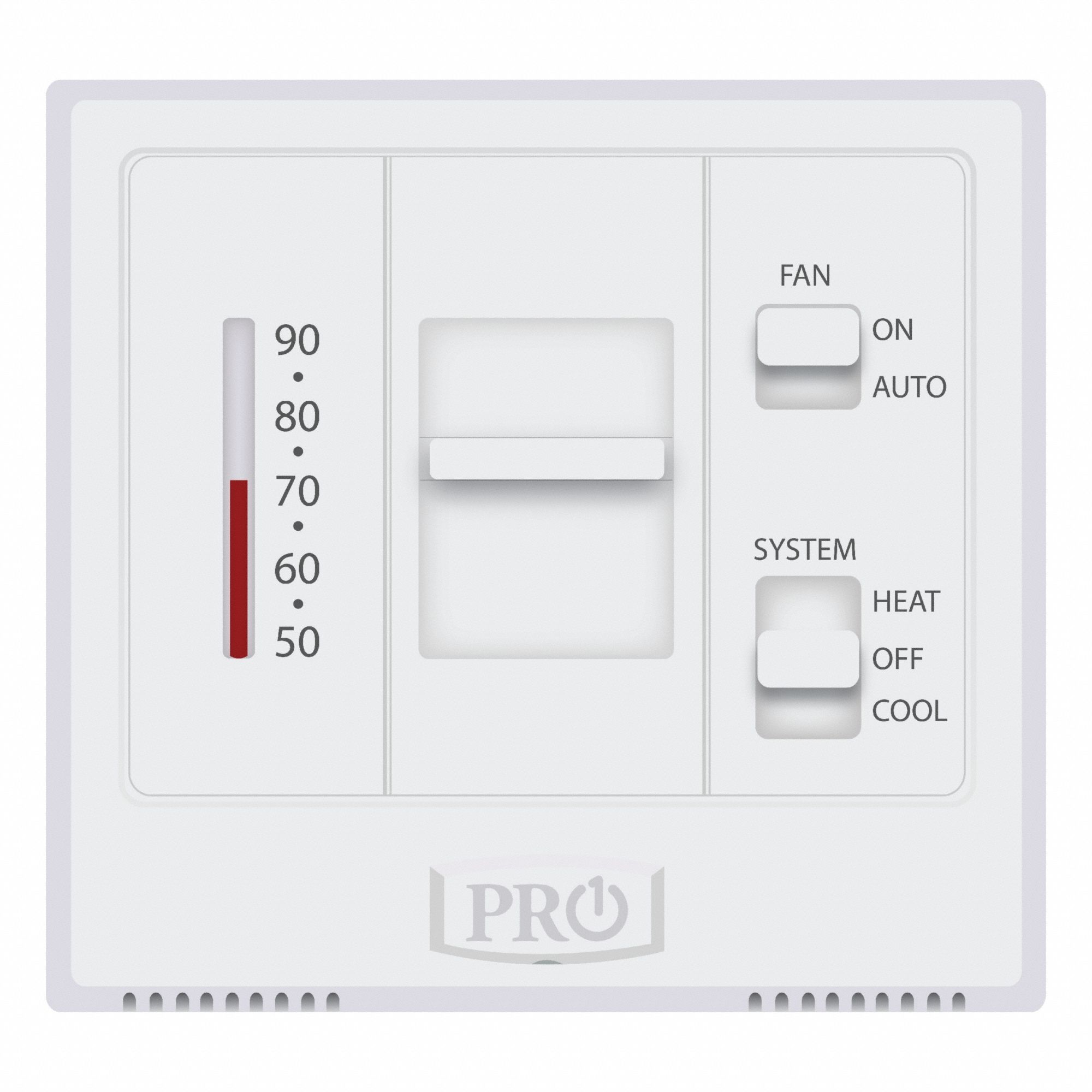Low Voltage Thermostat: Heat and Cool, Manual, B/G/O/RC/RH/W/Terminal Designations, Square