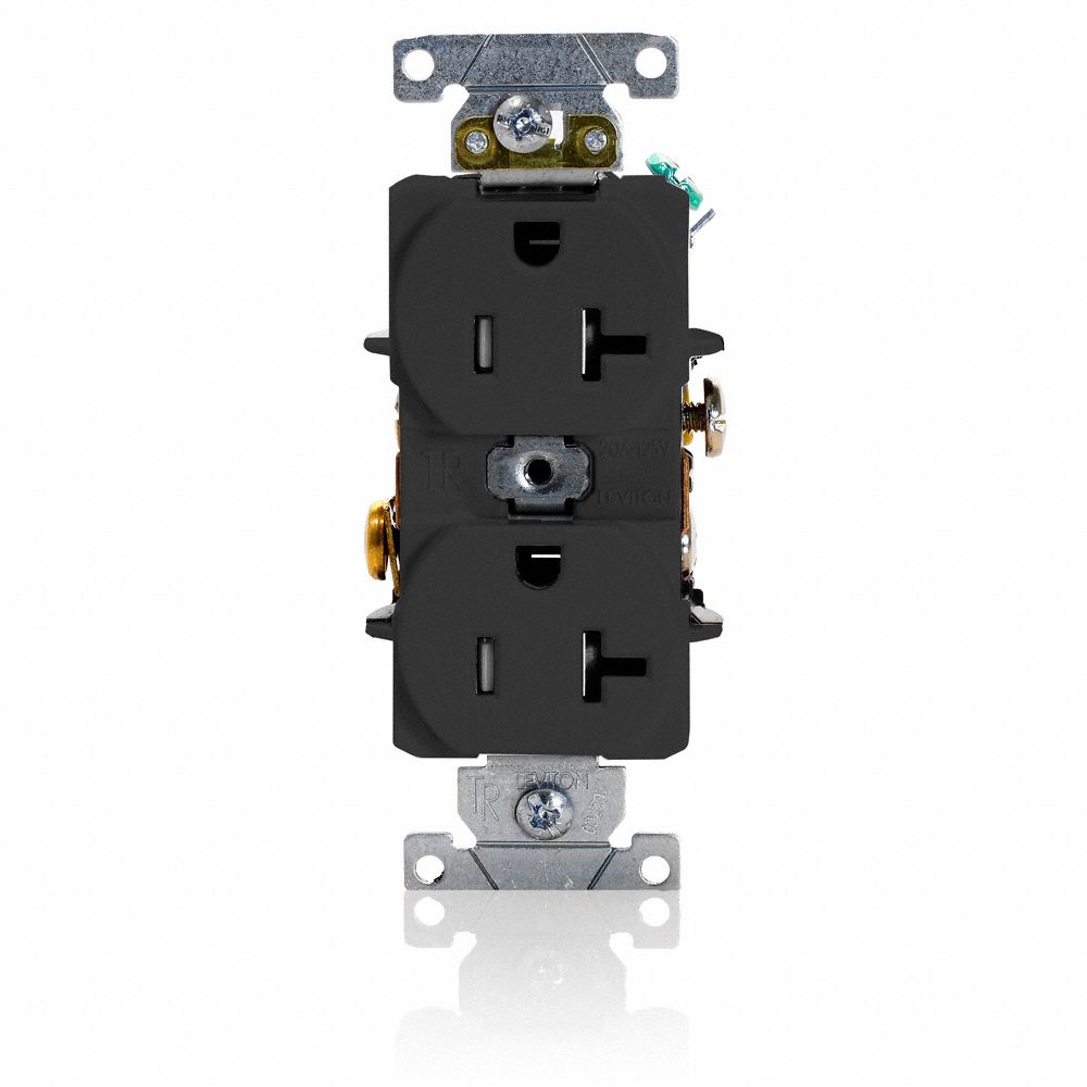 Duplex Outlet Black 20A 125V TR