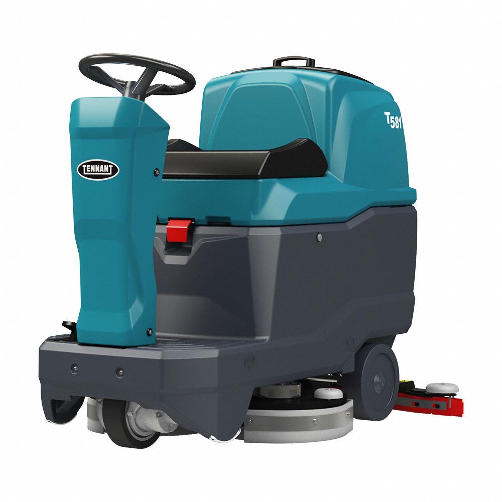 Floor Scrubber: Disk Deck, 150 RPM Brush Speed - Max, Battery, Sealed AGM, Rider Machine